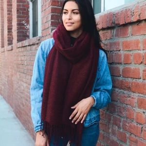 Burgundy Blanket Scarf